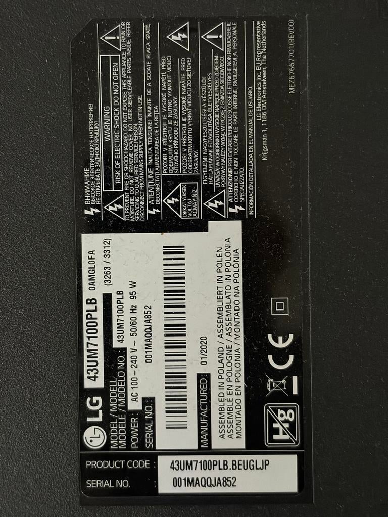 LG smart-tv, Ophalen, LED, Zo goed als nieuw, 100 Hz