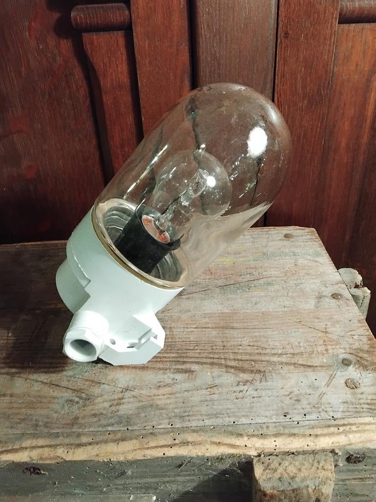 Vintage stallampen met of zonder schotel, Huis en Inrichting, Lampen | Overige, Gebruikt, Ophalen of Verzenden