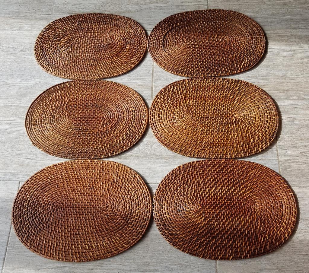 Lot de 6 set de table, sous assiettes en osier, Enlèvement