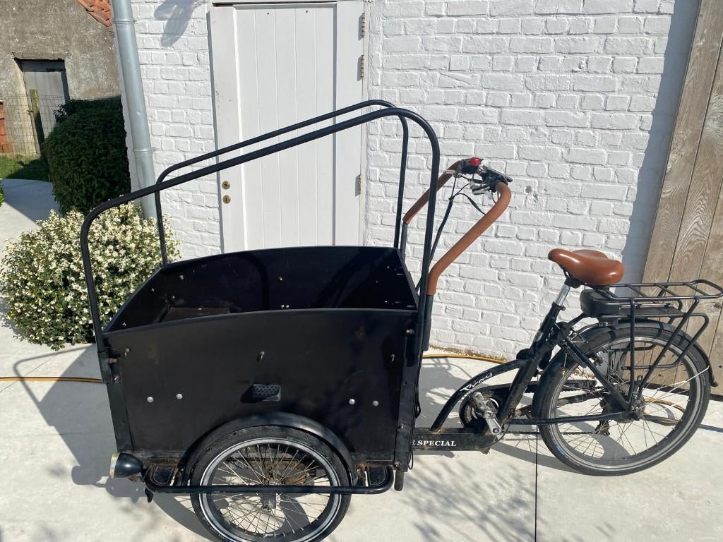 Bakfiets Troy - degelijk en gebruikt, Fietsen en Brommers, 4 kinderen of meer, Gebruikt, Elektrisch, Ophalen