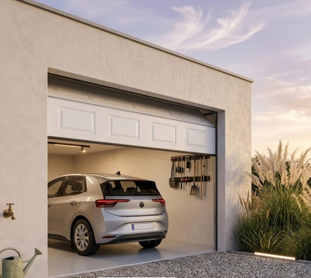 Sectionale Garagepoort (Wit Classic) – Volledige Kit + Motor, Enlèvement