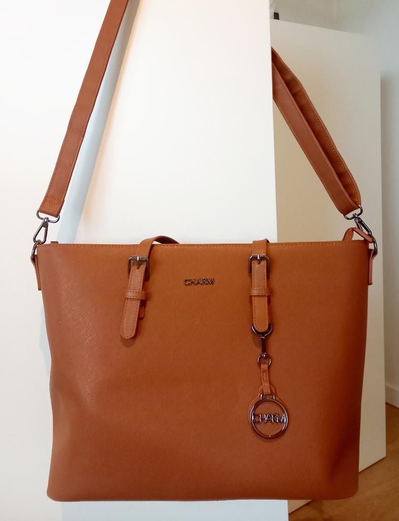 COGNAC LAPTOP/SCHOUDERTAS/SHOPPER – ALS NIEUW, Enlèvement ou Envoi, Comme neuf