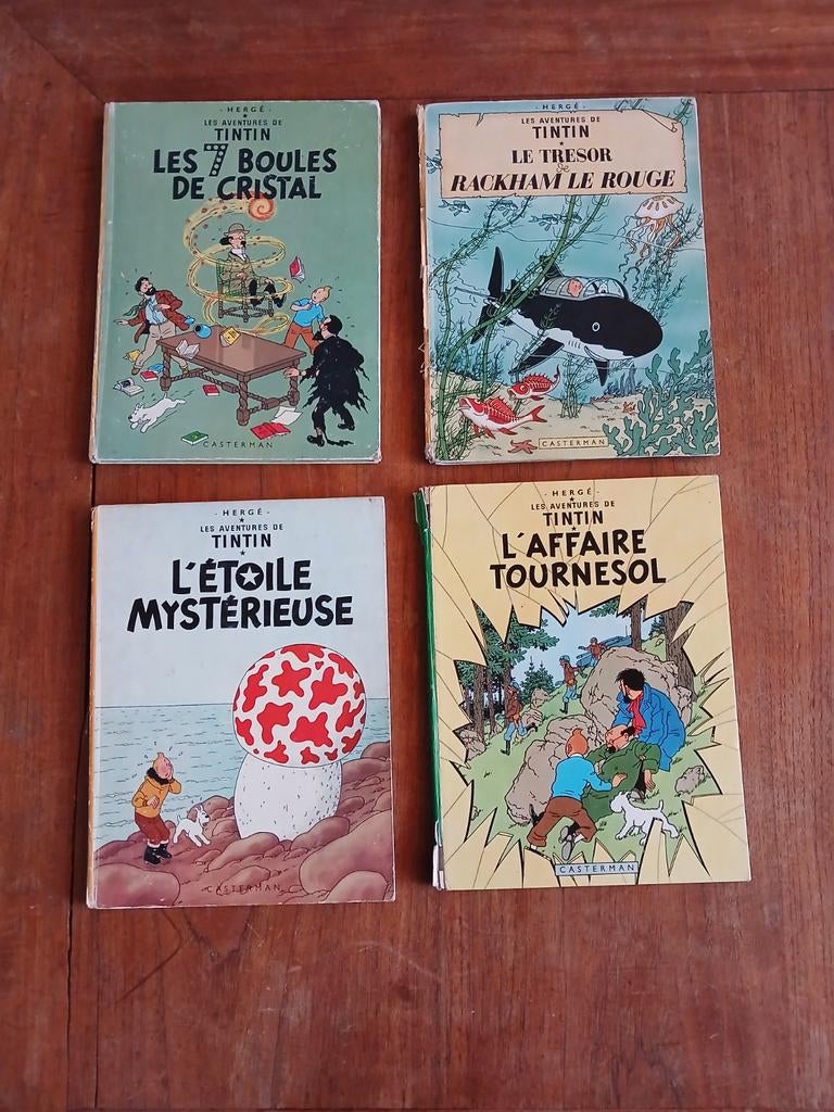 4 BD ancienne Tintin, Livres, BD, Plusieurs BD, Enlèvement ou Envoi, Utilisé, Hergé