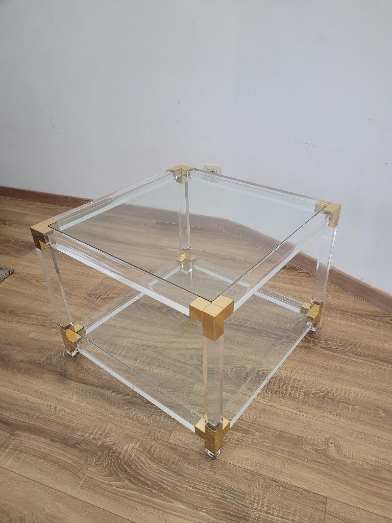 Table basse vintage, Maison & Meubles, Tables | Tables de salon, Enlèvement, Comme neuf, Verre