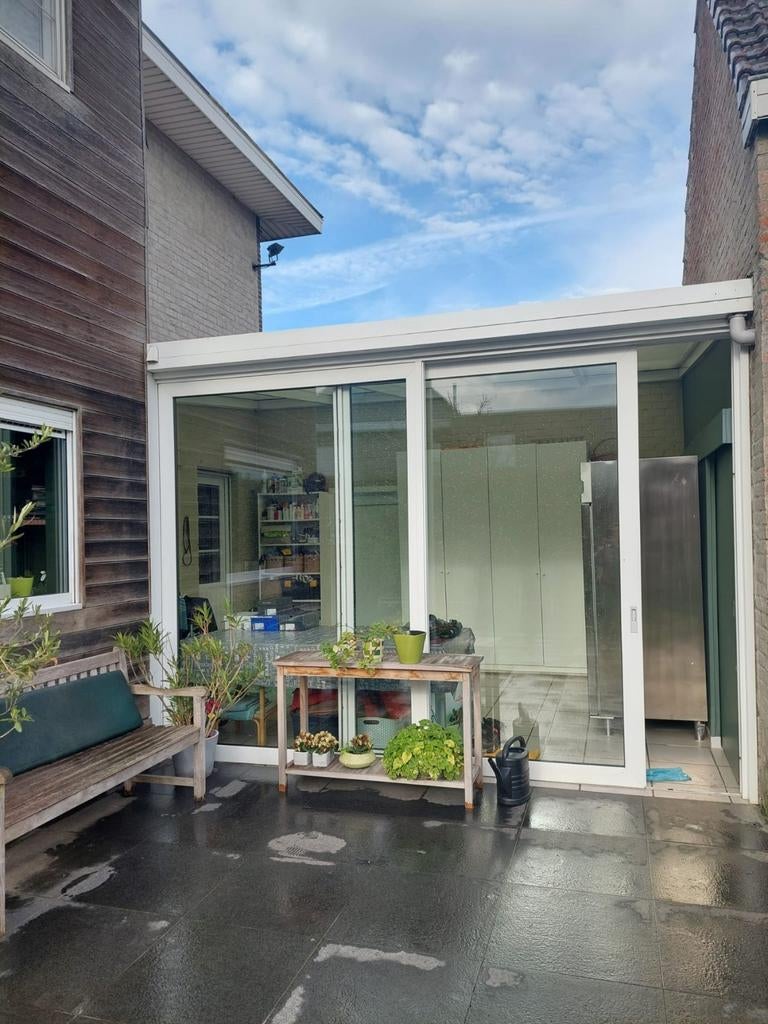 Fenêtre coulissante d'occasion B3m80 - H 2m40, Enlèvement, Véranda