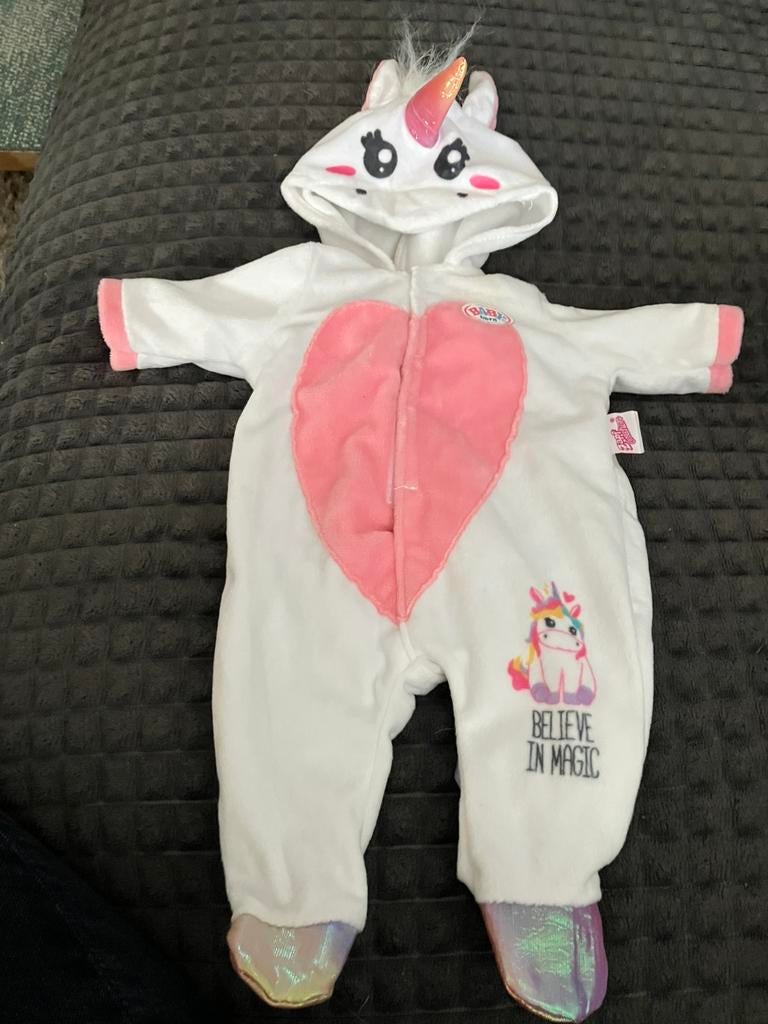 Onesie eenhoorn baby born zapf creation voor pop 43 cm, Ophalen of Verzenden, Zo goed als nieuw