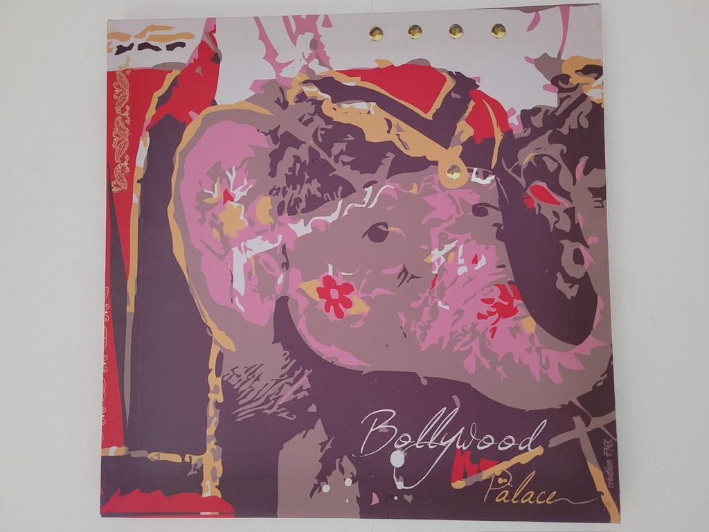 Superbe Peinture huile sur toile BOLLYWOOD Palace, Enlèvement