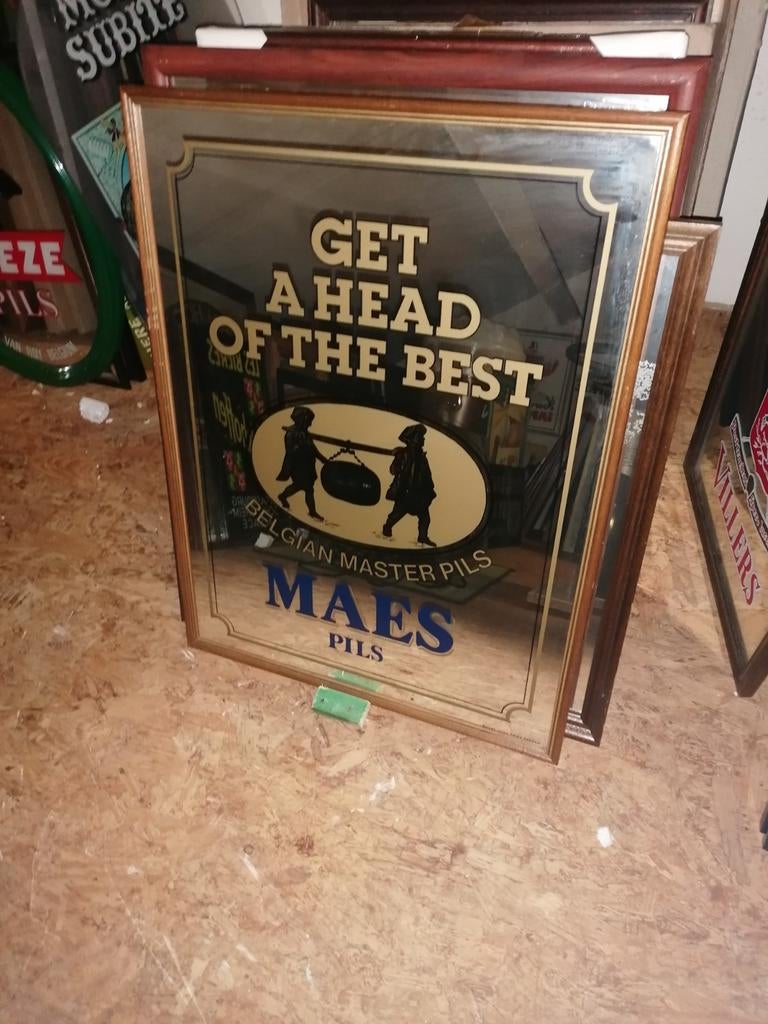 2 oude réclamés spiegels van maes pils, Ophalen