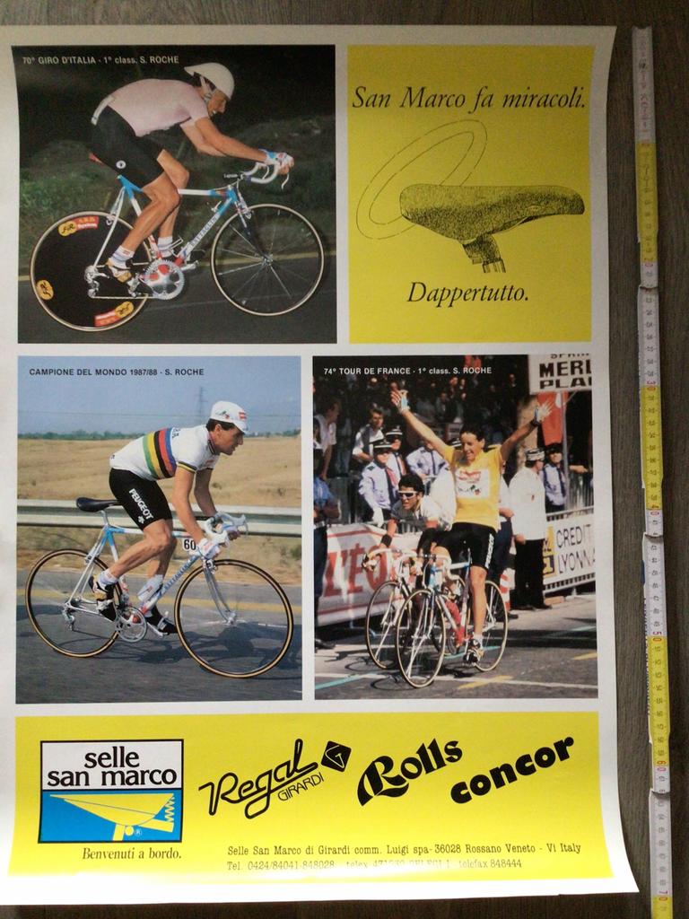 Wielerposter 1987 selle san marco stephen roche, Envoi, Comme neuf