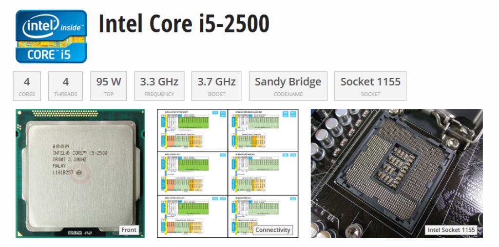 Intel Core i5-2500 CPU, Computers en Software, Processors, 4-core, Ophalen of Verzenden, Zo goed als nieuw, Intel Core i5