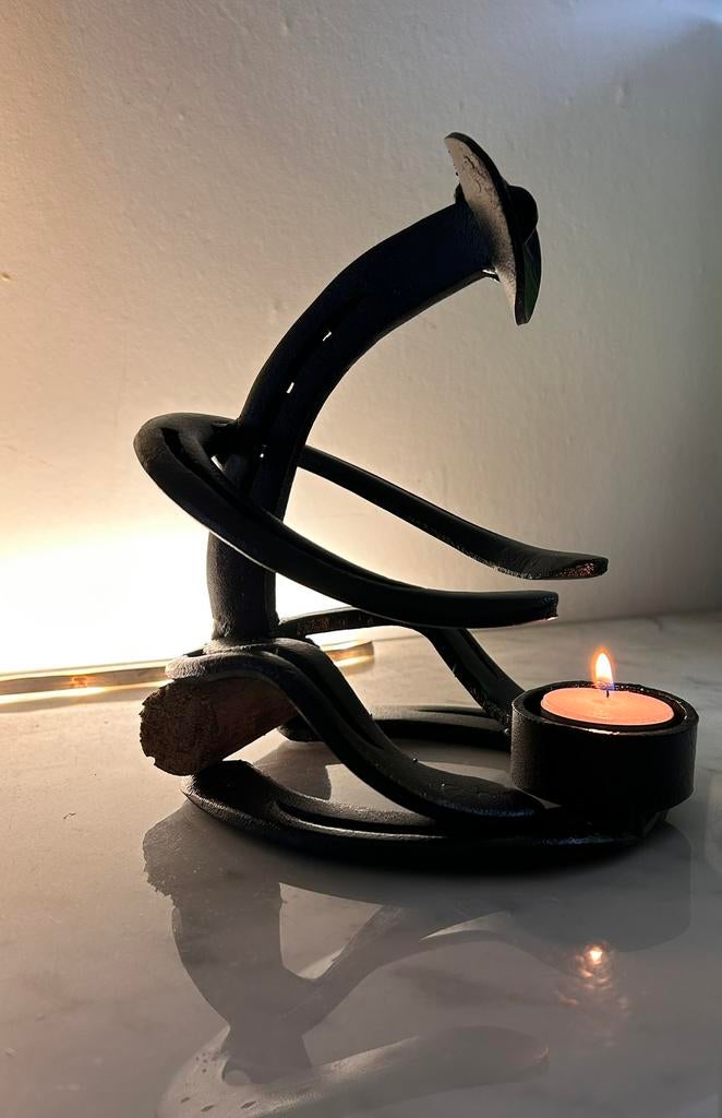 Theelicht houder cowboy aan kampvuur, Ophalen