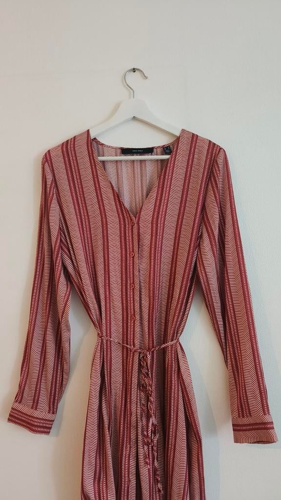 Jurk rood wit met print, Ophalen, Maat 38/40 (M), Rood