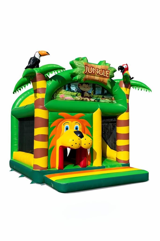 Nieuw springkasteel jungle leeuw, Hobby en Vrije tijd, Feestartikelen | Verhuur, Ophalen