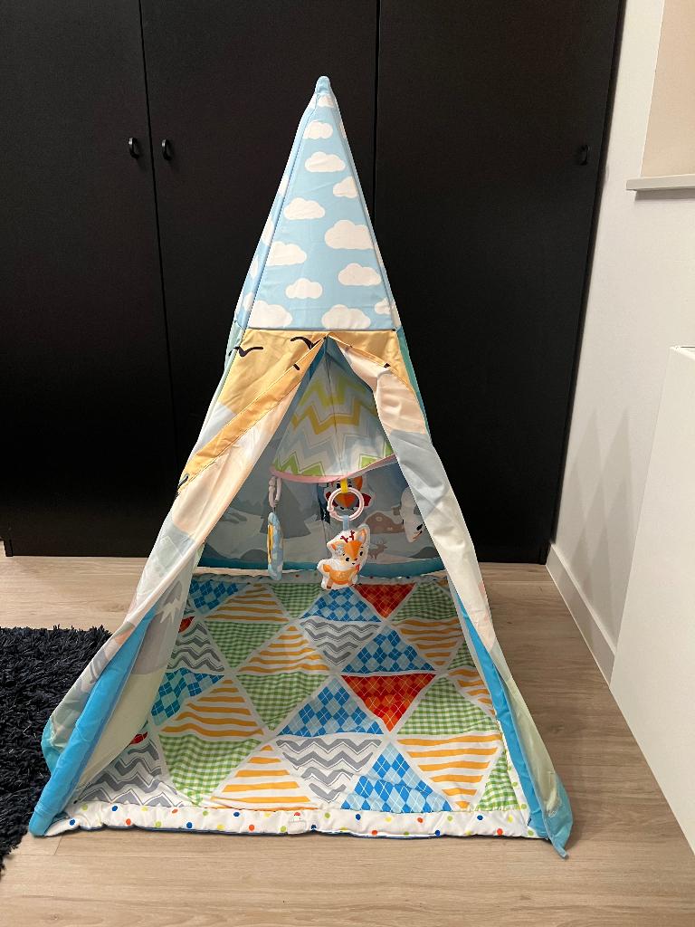 Activiteitenmat - tipitent met muziek en rammelaars, Ophalen, Zo goed als nieuw