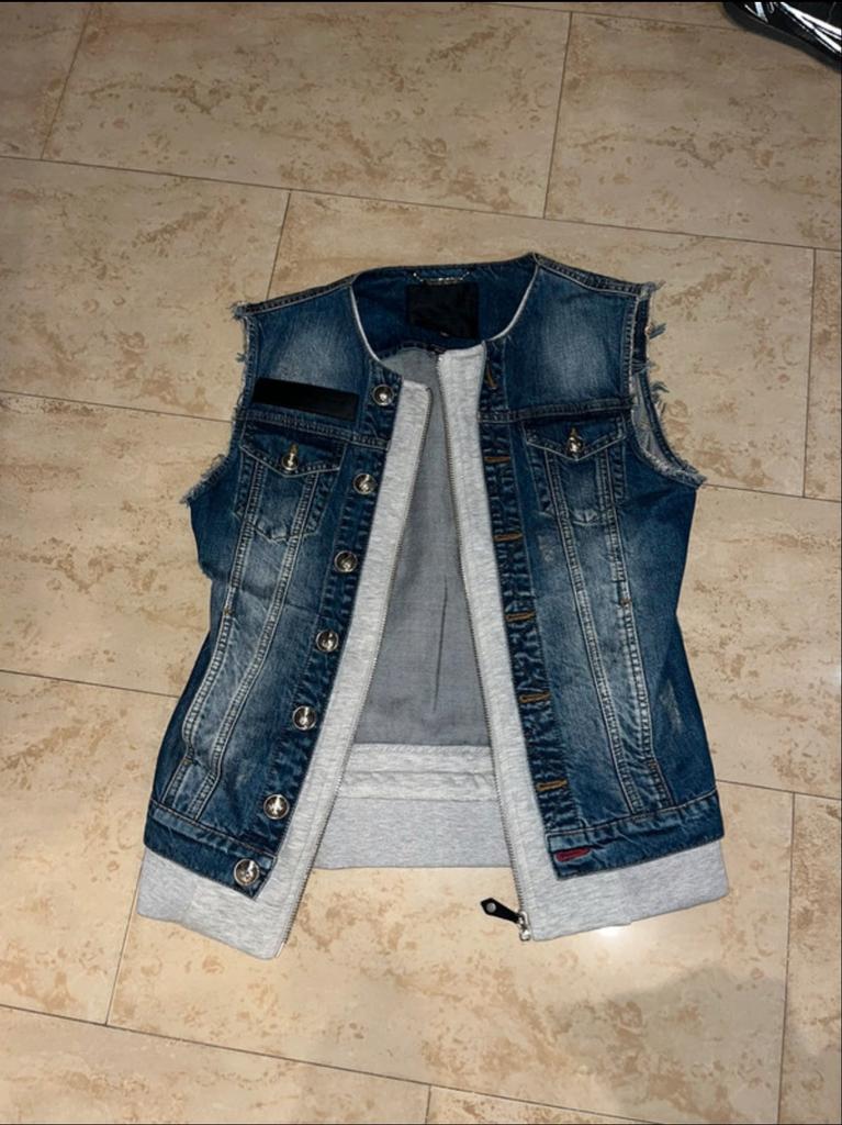 Philipp Plein - Indian Chief Jeans Vest - Medium - Nieuw, Enlèvement ou Envoi, Bleu