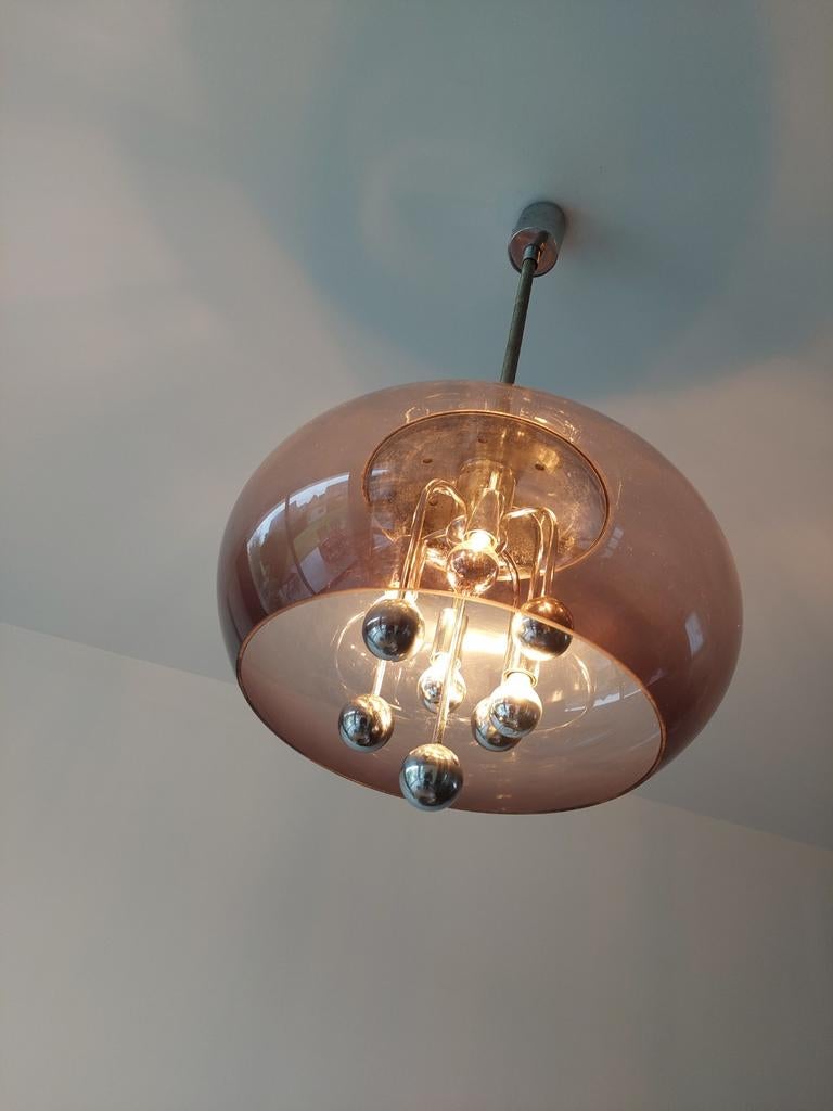Lampe suspendue Spage Age Spoutnik Vintage de Herda, Enlèvement ou Envoi