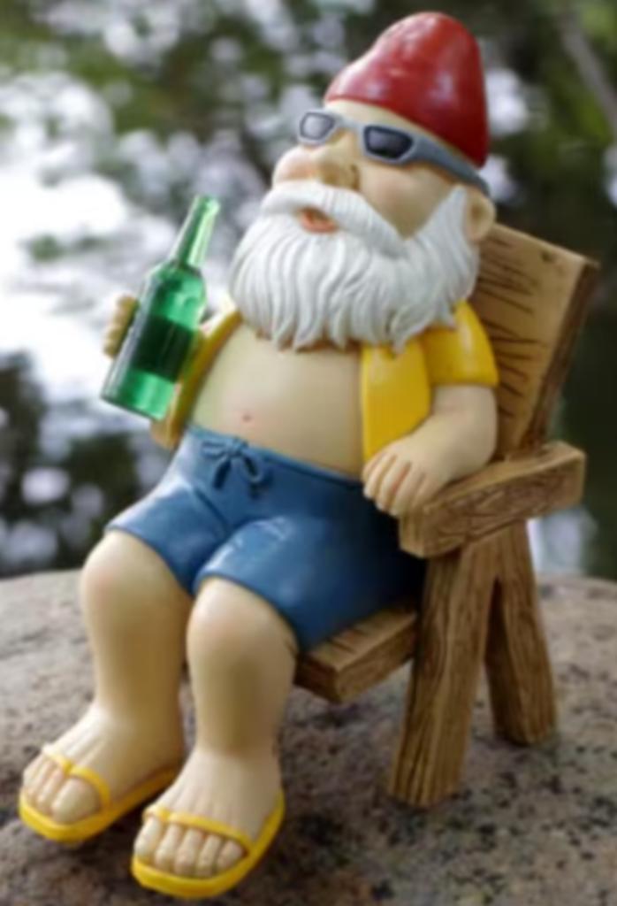 Prachtig tuinbeeldje Kabouter met drankje., Enlèvement ou Envoi, Neuf