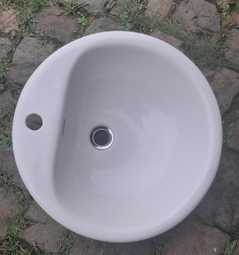 RONDE WASTAFEL - keramiek, Ophalen, Gebruikt, Wastafel
