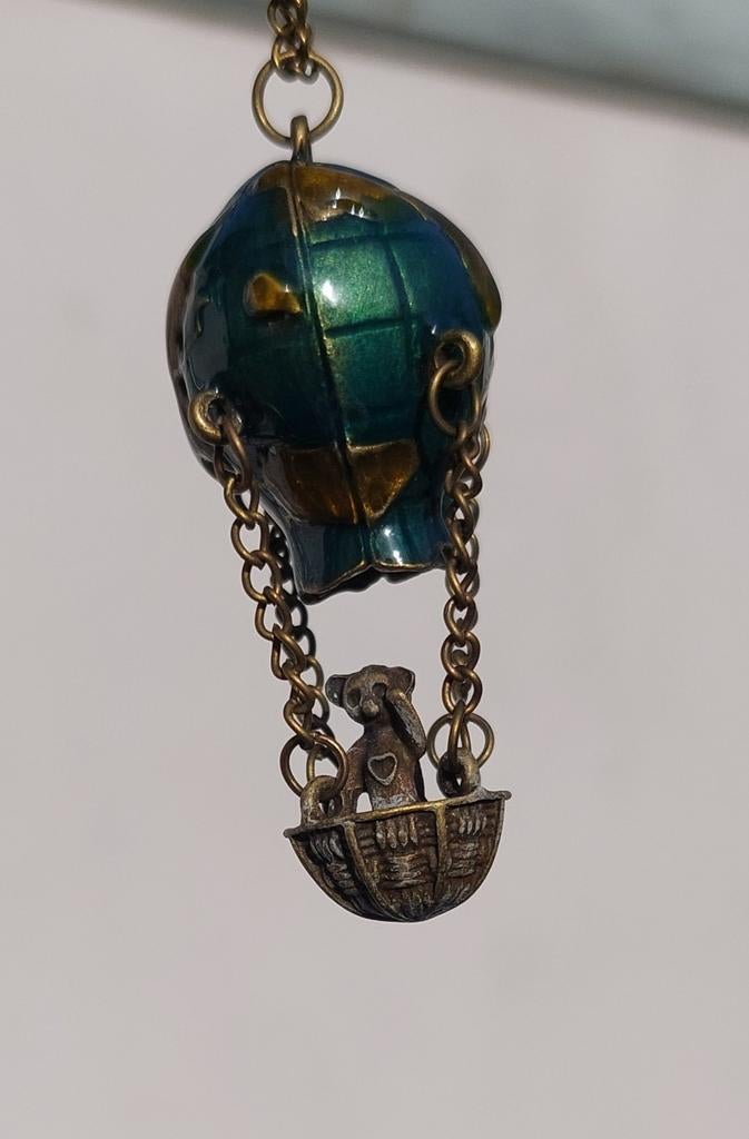 Collier neuf bronze montgolfière, Handtassen en Accessoires, Kettinghangers, Nieuw, Ophalen