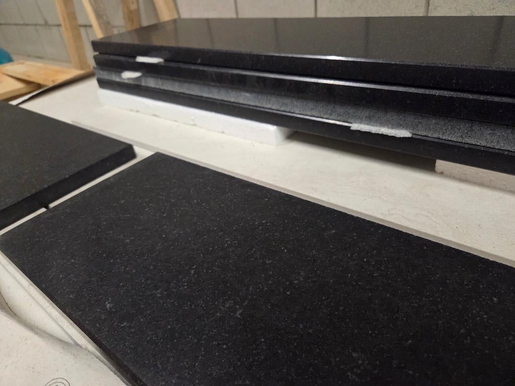 Venstertabletten zwart graniet, Doe-het-zelf en Bouw, Plinten en Afwerking, Nieuw, Vensterbanken, Minder dan 100 cm, Ophalen