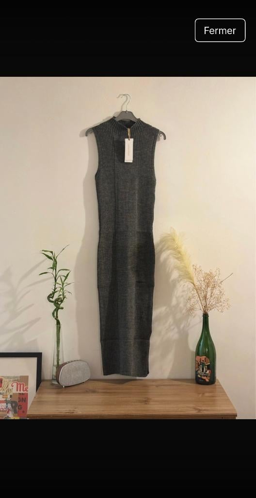 Rinascimento lange jurk, Kleding | Dames, Jurken, Nieuw, Maat 36 (S), Grijs, Onder de knie, Verzenden