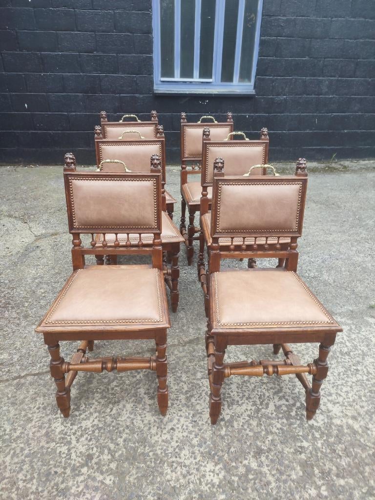 Chaises tête de lion, Antiquités & Art, Enlèvement ou Envoi