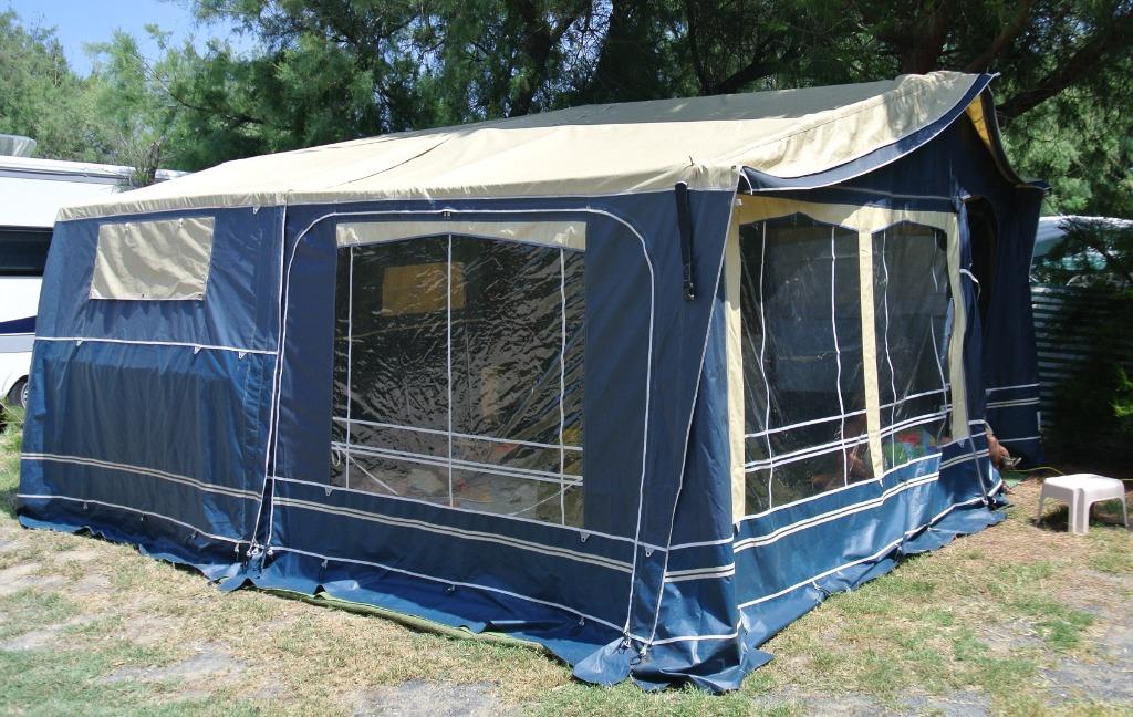 Vouwwagen Gerjak Tago, Caravans en Kamperen, Vouwwagens, Overige merken, meer dan 6, Blauw, Ophalen