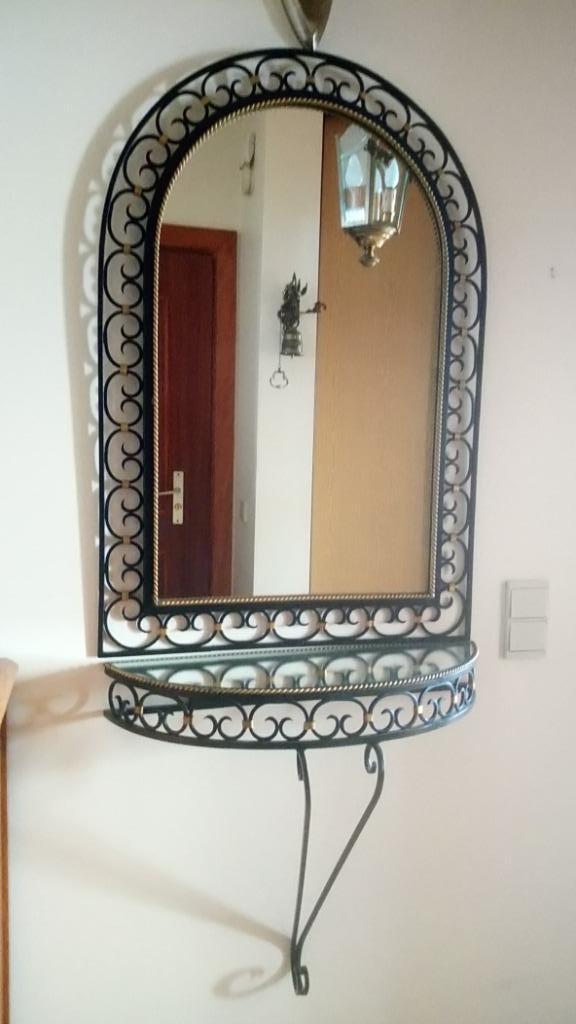 Miroir et console en fer forgé, Antiquités & Art, Enlèvement