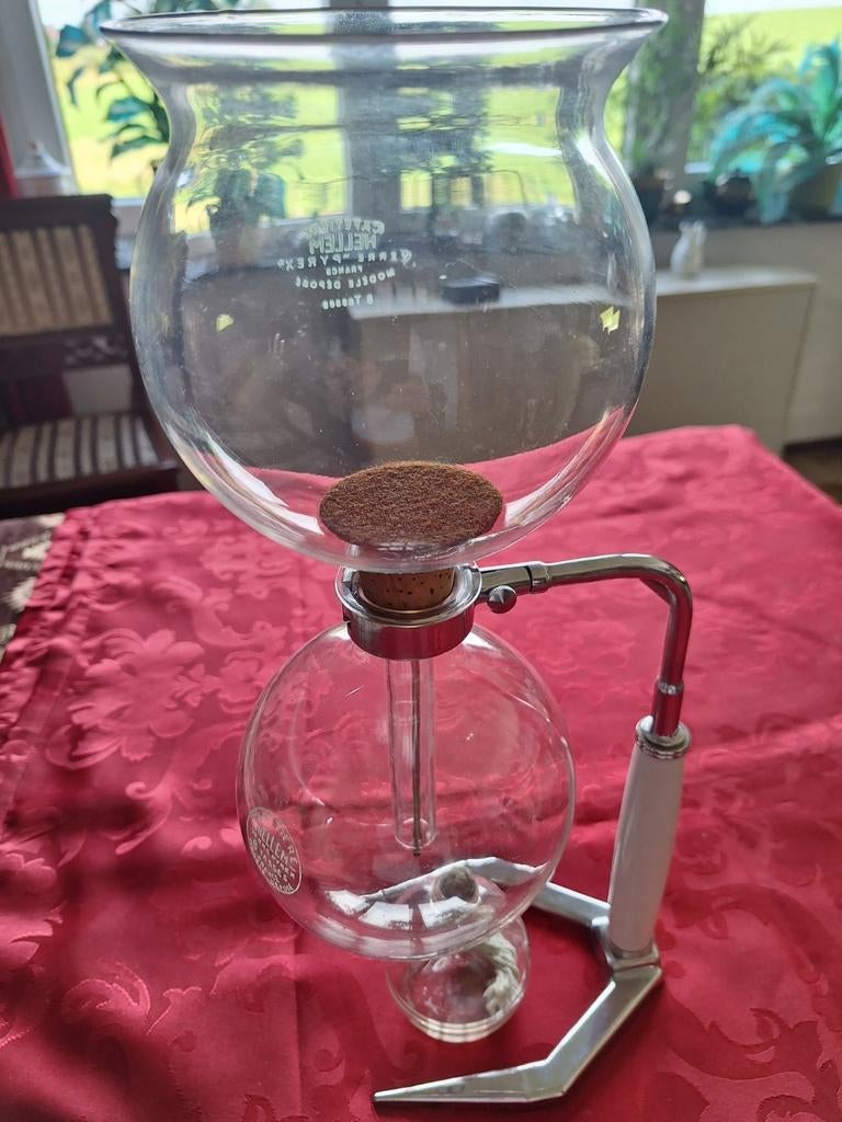 Hellem Pyrex glazen „Cona” koffiezetapparaat Frankrijk, 8 ko, Huis en Inrichting, Keuken | Servies, Zo goed als nieuw, Overige typen