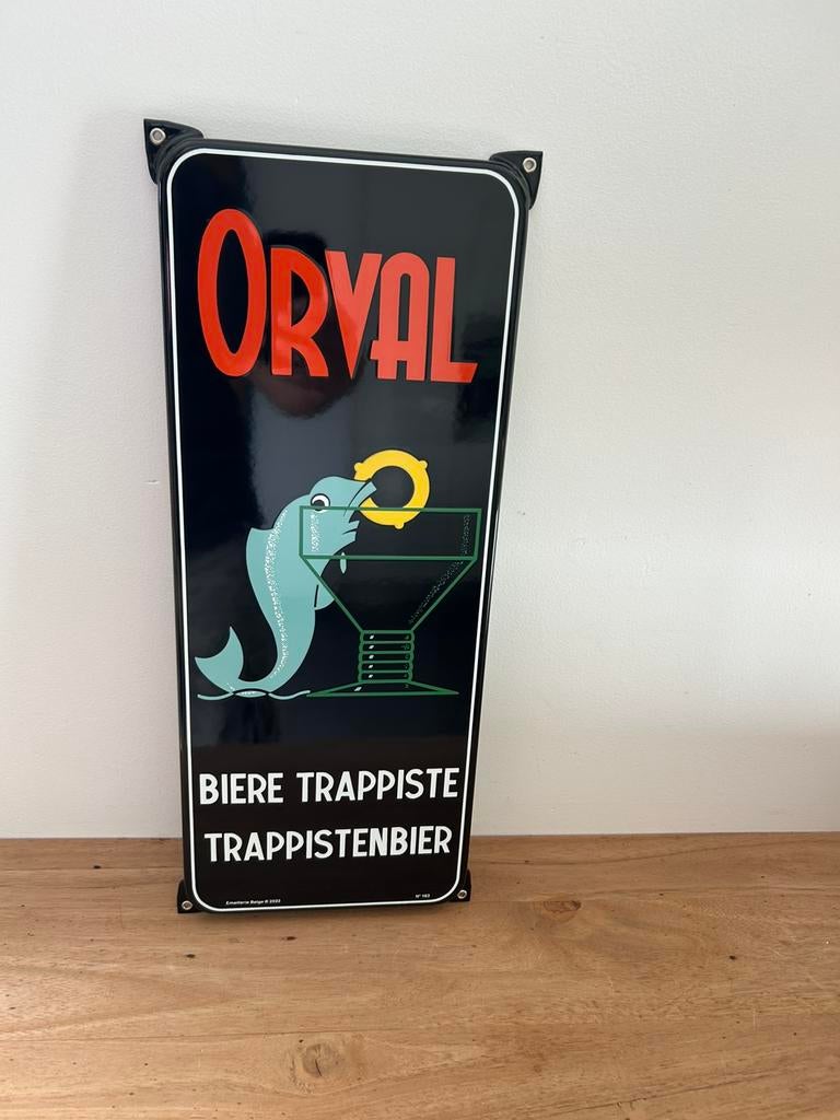 Plaque Orval émaillée numérotée 50/20cm email neuve, Collections, Enlèvement ou Envoi