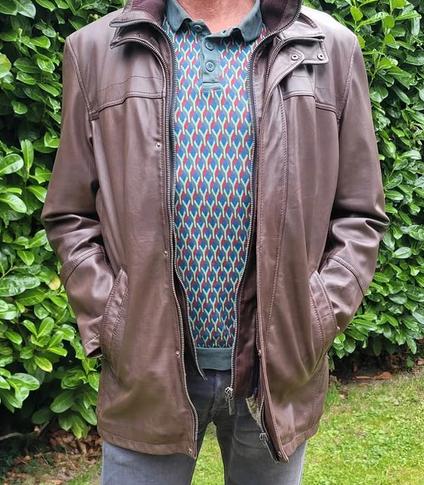 VESTE EN CUIR BRUN - XL - Oakwood Classic Distressed, Neuf, Oakland, Enlèvement ou Envoi, Taille 56/58 (XL)