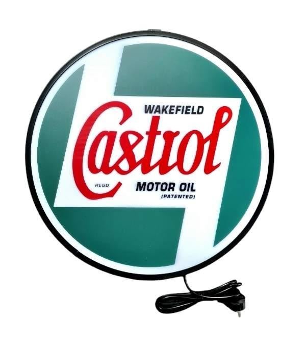Castrol enkel of dubbelzijdige reclame deco lamp verlichting, Verzamelen, Ophalen of Verzenden, Nieuw, Lichtbak of (neon) lamp