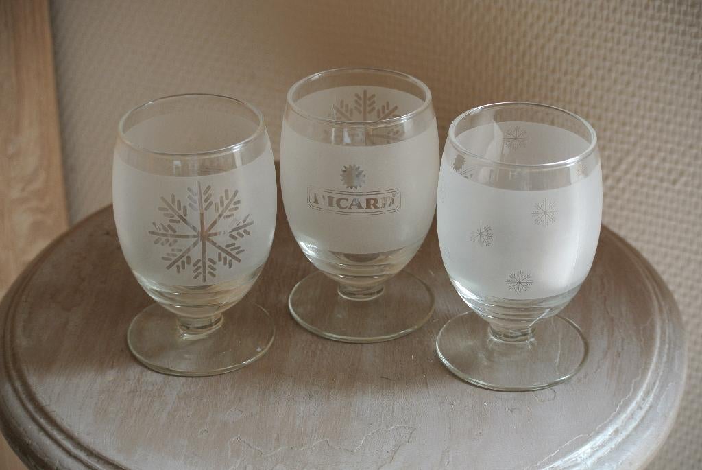 8 Ricard frosted flake-glazen, Verzamelen, Ophalen