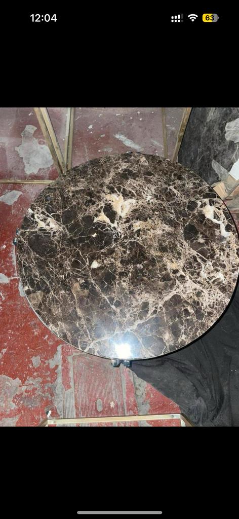 Table basse en fer forgé et marbre, Maison & Meubles, Enlèvement, Comme neuf