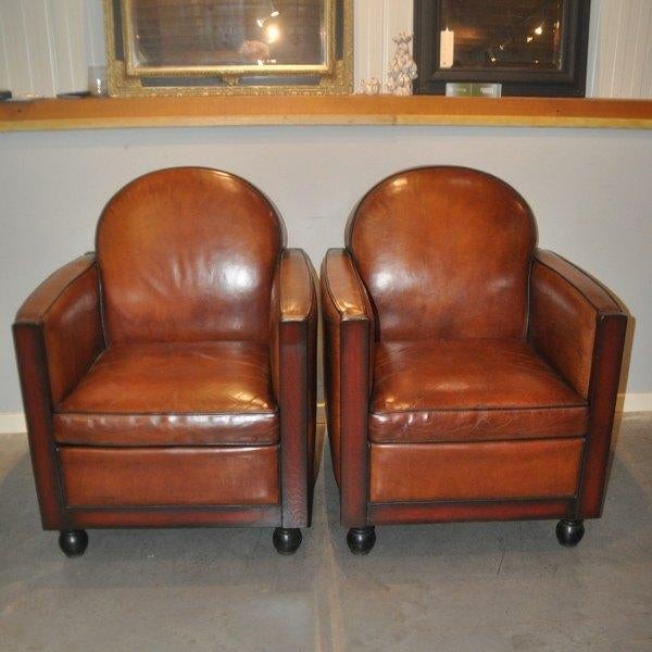 Set schapenleren Art Deco fauteuils, Antiek en Kunst, Ophalen of Verzenden