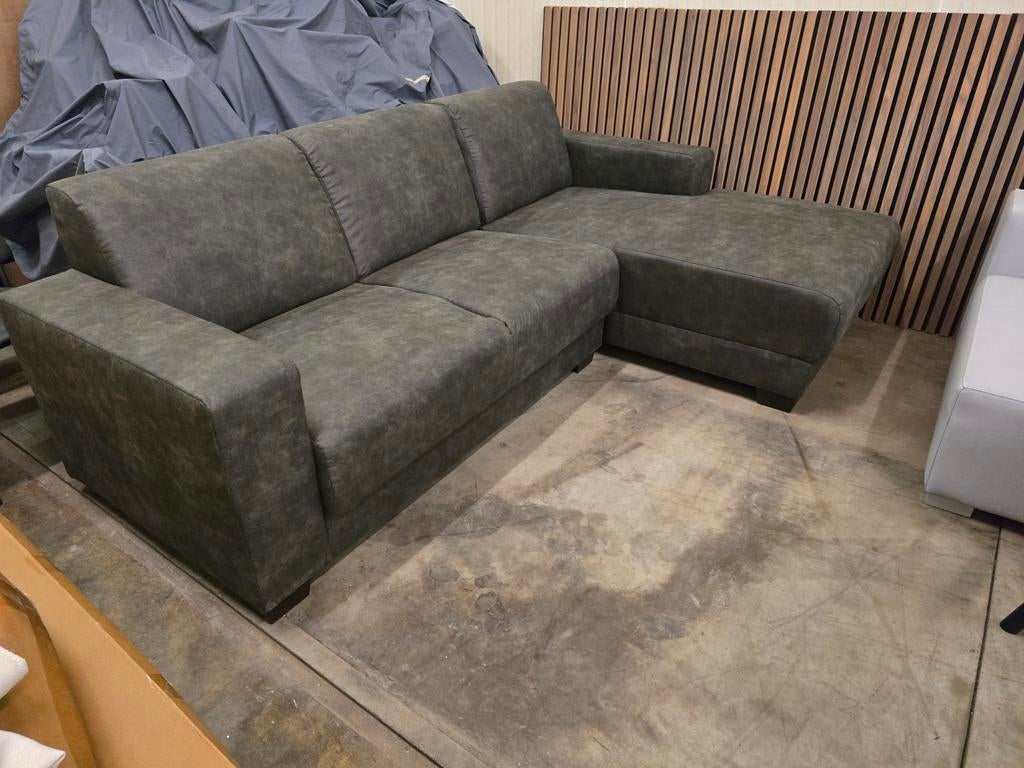 Nieuwe hoeksalon 240x160cm in grijs lederlook, Maison & Meubles, Canapés | Coins salons complets, Comme neuf, Tissus, Enlèvement