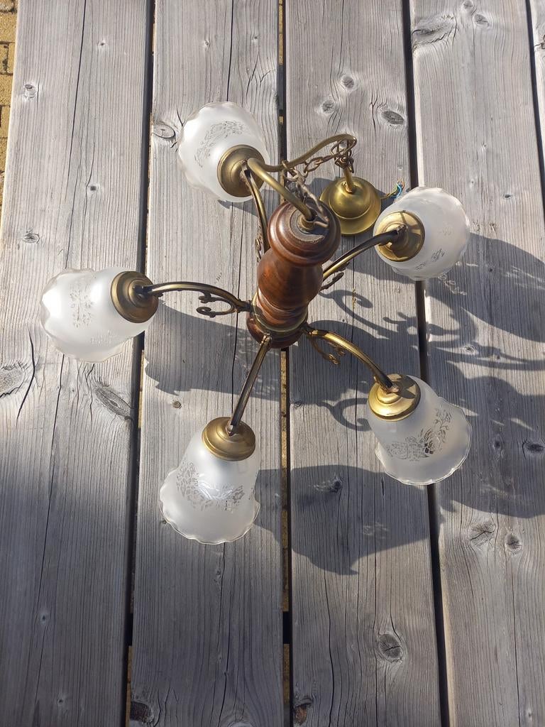 Luchter,  hanglamp, Ophalen, Zo goed als nieuw, Glas