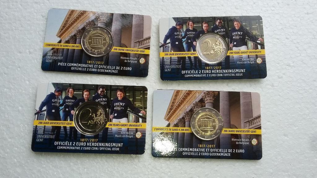 2 EURO Universiteit Gent, Ophalen of Verzenden, België, 2 euro, Setje