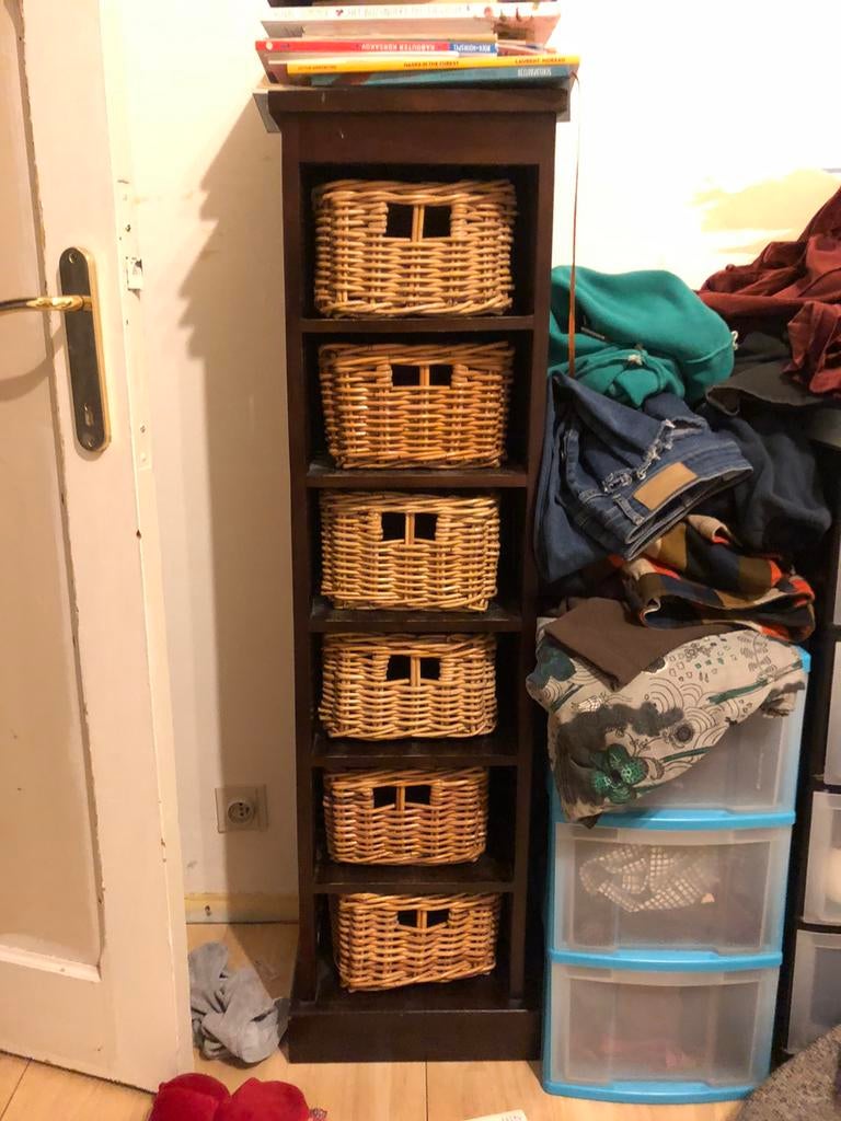 Kast met rieten laden, Huis en Inrichting, Ophalen, Minder dan 50 cm, Gebruikt, 5 laden of meer