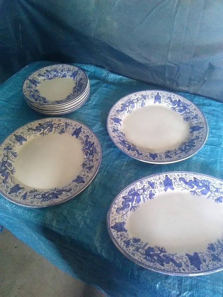 Ancien plat 'asiette décor dragon 'boch, Antiquités & Art, Enlèvement