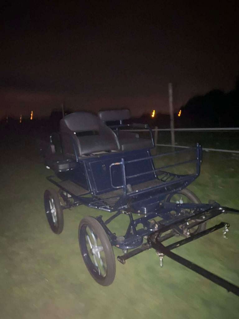 Menwagen pony geremd, Dieren en Toebehoren, Rijtuigen en Koetsen, Zo goed als nieuw, Marathonwagen, Pony