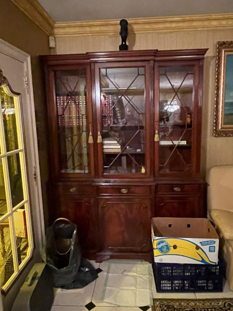Armoire vitrine bois merisier, Antiquités & Art, Enlèvement
