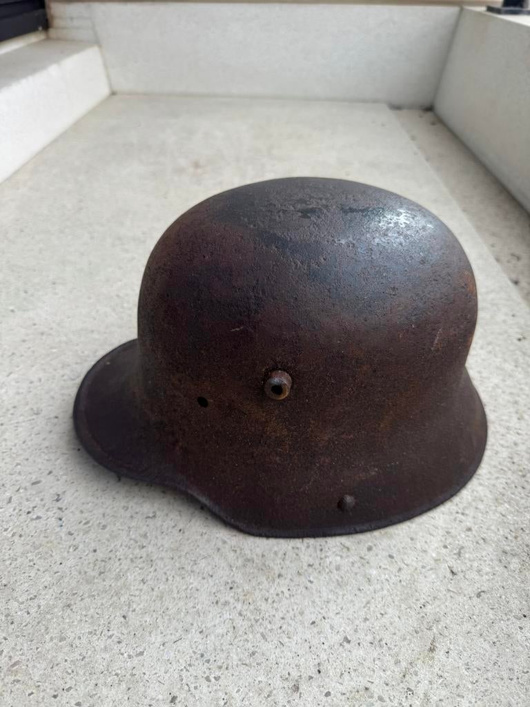 Wo1 Duitse helm, Verzamelen, Ophalen of Verzenden