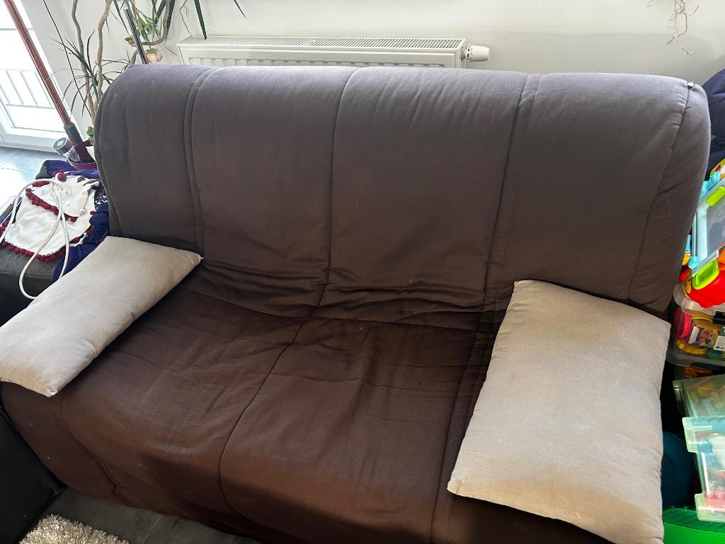 Canapé lit 2 place convertible, Maison & Meubles, Chambre à coucher | Canapés-lits, 140 cm, Brun, Enlèvement, Utilisé