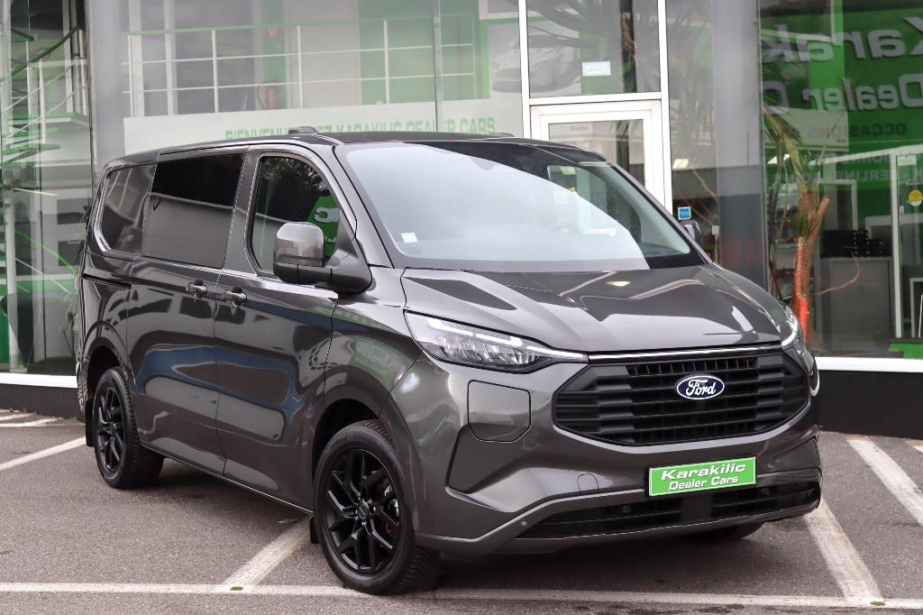 FORD TRANSIT CUSTOM 2.5i 232CV PHEV BOITE AUTO 5PLACES TVAC, Autos, Ford, Argent ou Gris, Achat, Euro 6, Garantie prolongée