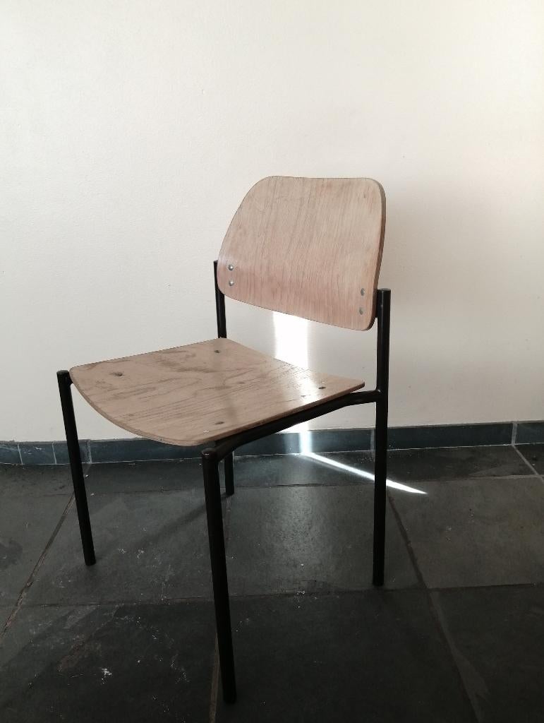 vintage schoolstoelen, vintage kantinestoelen, Antiek en Kunst, Curiosa en Brocante, Ophalen
