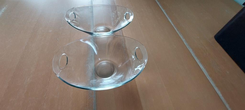 2 fruitschalen (29x21x9), Schaal, Ophalen of Verzenden, Ovaal, Glas