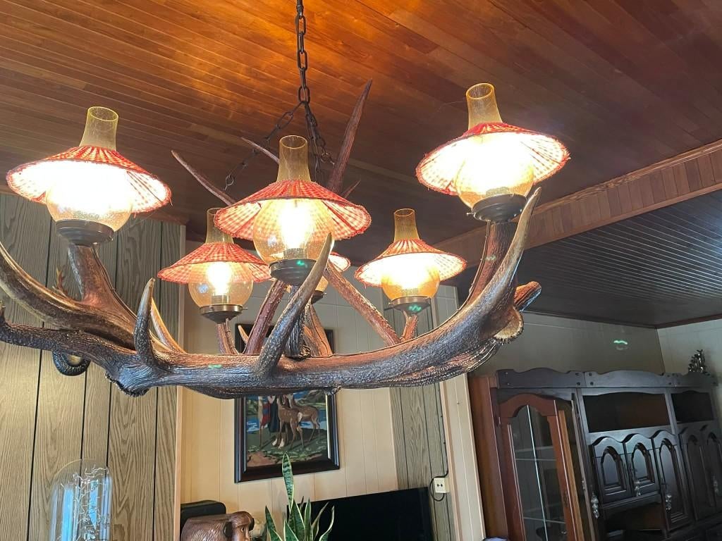 lustre/lustre authentique avec de vrais bois, Enlèvement, Comme neuf, Autres matériaux