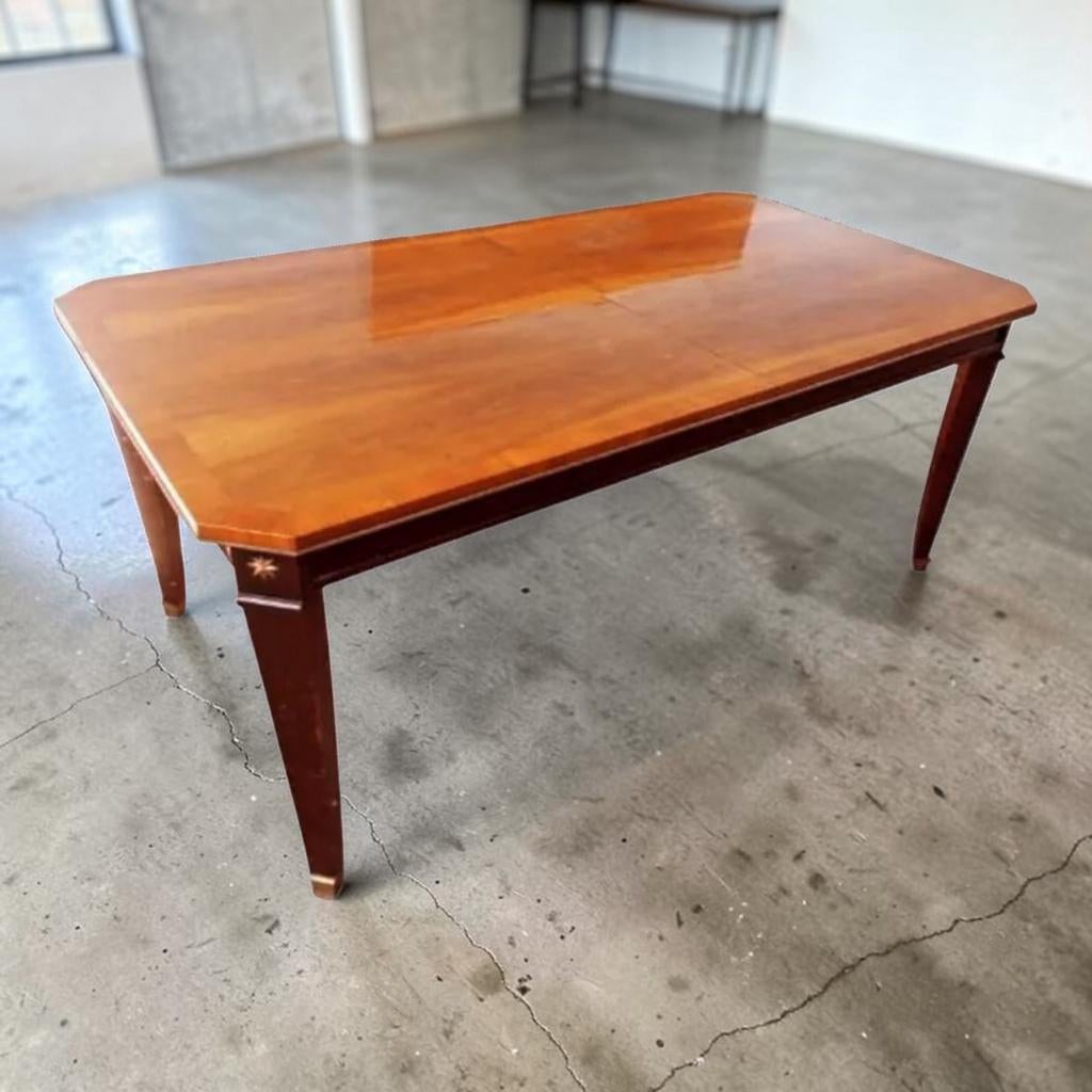 Vintage De Coene notenhouten uitschuifbare eettafel uit de j, Ophalen