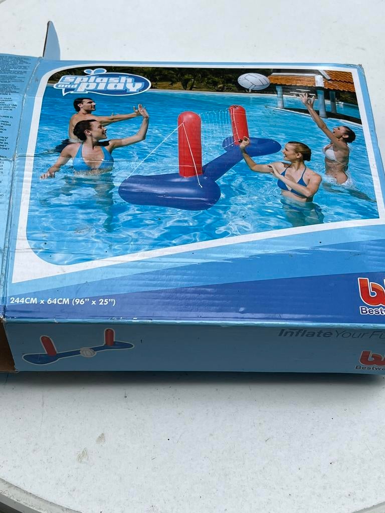 Opblaasbaar volleybalnet voor in zwembad, Kinderen en Baby's, Speelgoed | Buiten | Opblaasfiguren, Ophalen, Zo goed als nieuw